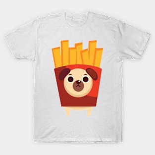 Pug Dog and French Fries T-Shirt